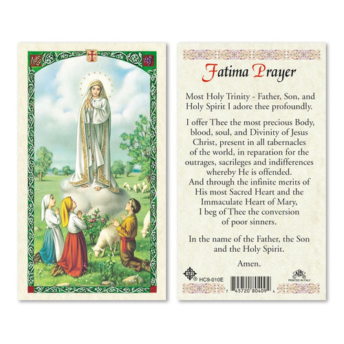 Our Lady of Fatima Prayer Card