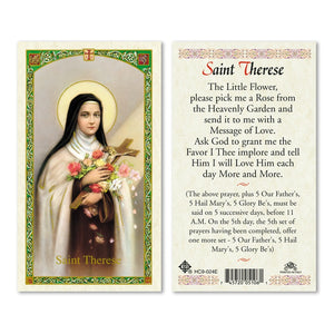 Saint Theresa Little Flower Prayer Card