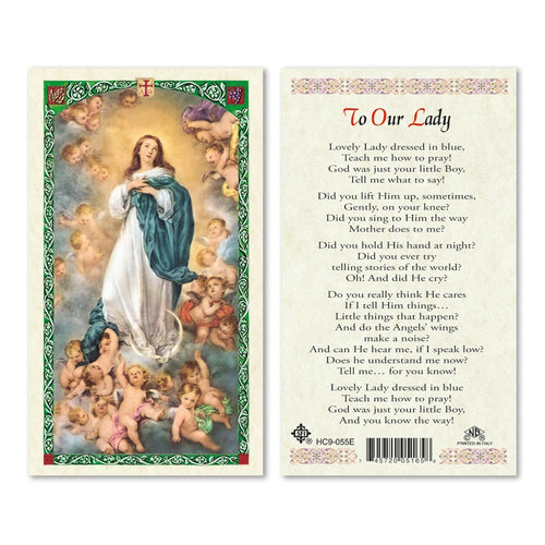 To Our Lady / Queen of Angels Prayer Card