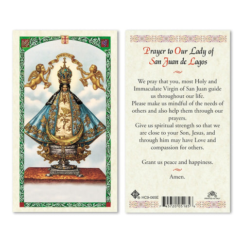OUR LADY OF SAN JUAN PRAYER CARD