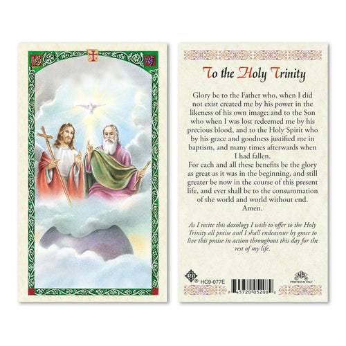 Prayer to the Holy Trinity Holy Card