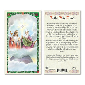Prayer to the Holy Trinity Holy Card
