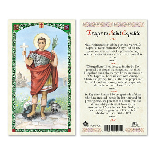 Prayer to Saint Expedite Prayer Card