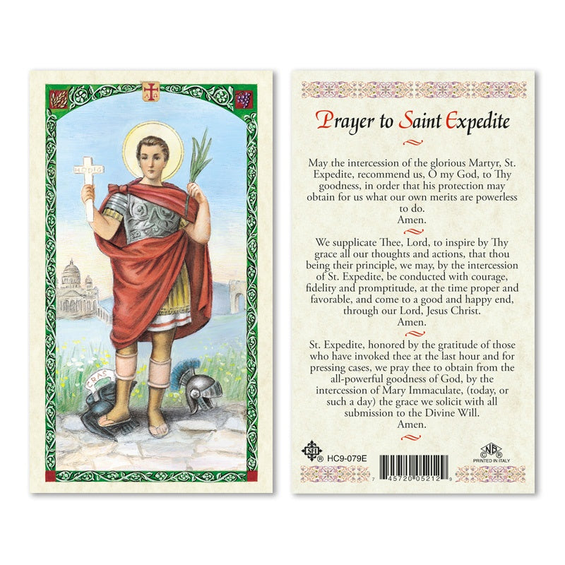 Prayer to Saint Expedite Prayer Card