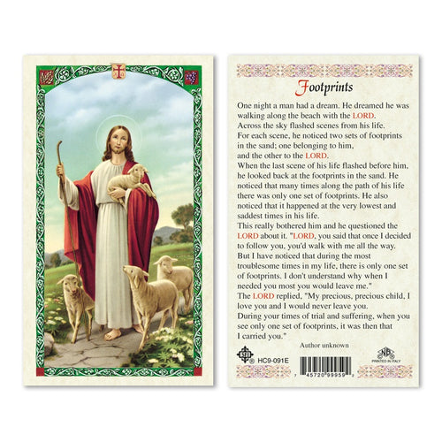 Footprints / Good Shepherd Prayer Card