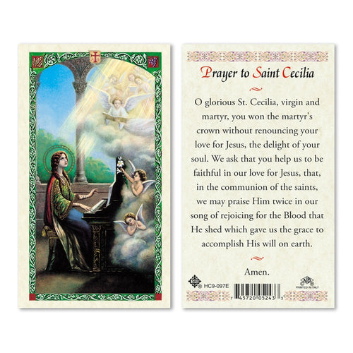 Prayer to Saint Cecilia Holy Card