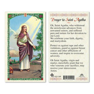 Prayer to Saint Agatha Prayer Card