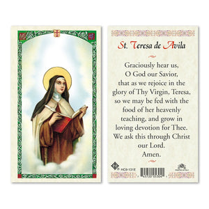 Saint Theresa of Avila Prayer Card