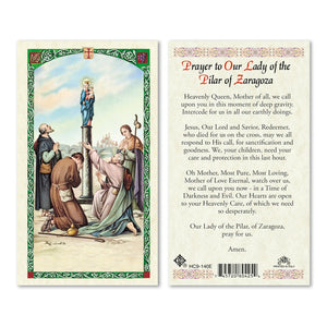 Our Lady of Pilar of Zaragoza Prayer Card