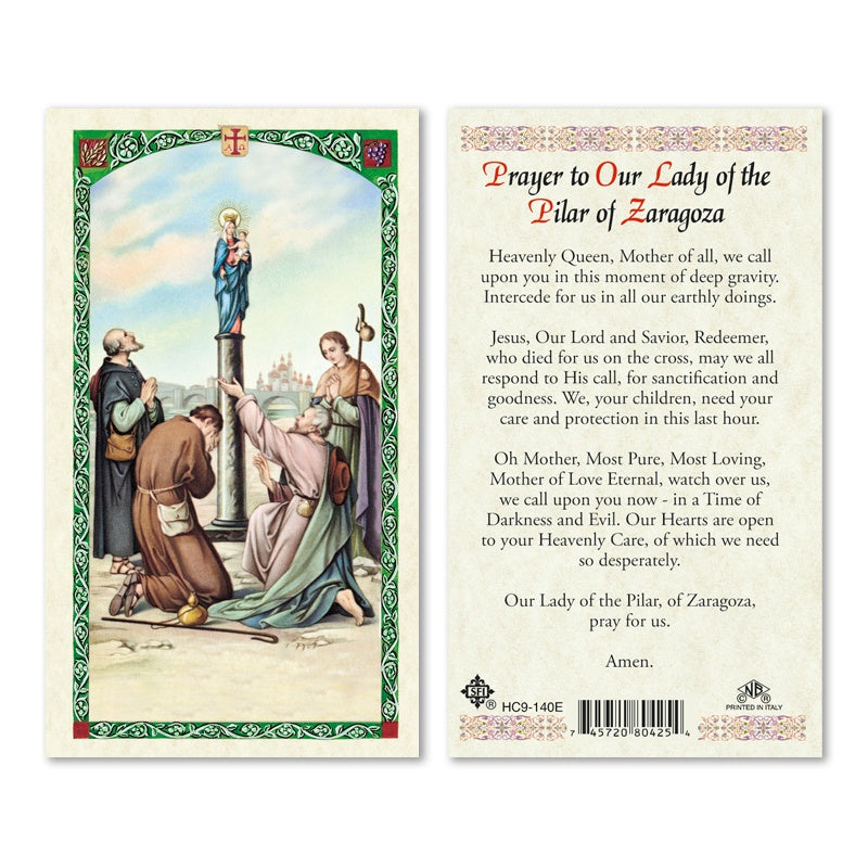Our Lady of Pilar of Zaragoza Prayer Card