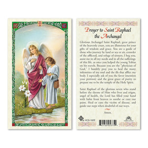 Saint Raphael the Archangel Prayer Card