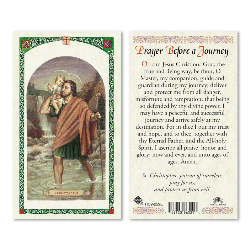 Prayer before a Journey / Saint Christopher Holy Card