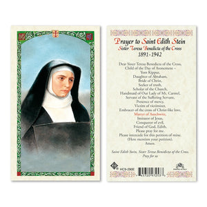 Prayer to Saint Edith Stein / Sister Teresa Benedicta of the Cross Prayer Card