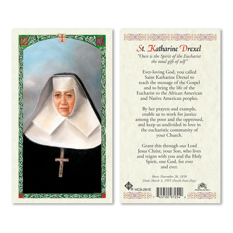 St. Katharine Drexel Prayer Card