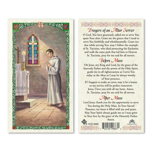Prayer of an Altar Server Prayer Card