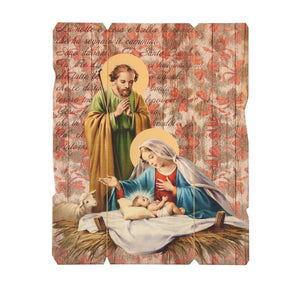 Nativity Vintage Wood Plaque