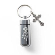 Catholic Holy Water Bottle Keychain Kit - Silver