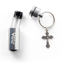 Catholic Holy Water Bottle Keychain Kit - Silver