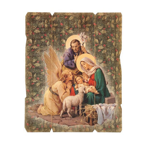Nativity Vintage Wood Plaque