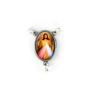 Olive Wood Rosary With Divine Mercy of Jesus Oval Center