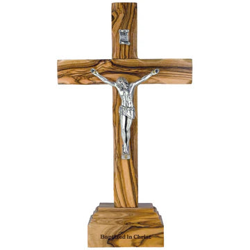 Baptism Standing or Hanging Olive Wood Crucifix