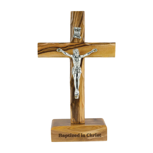 Baptism Standing or Hanging Olive Wood Crucifix