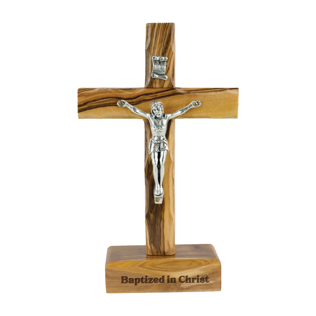 Baptism Standing or Hanging Olive Wood Crucifix