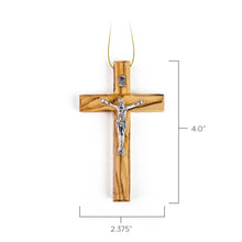 Simple Olive Wood Crucifix Ornament