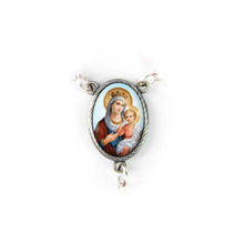 Mother of Pearl Catholic Rosary: Virgin Mary, Queen of Heaven Medal