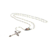Mother of Pearl Catholic Rosary: Virgin Mary, Queen of Heaven Medal