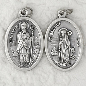 ST PATRICK & ST BRIDGET OXIDIZED MEDAL