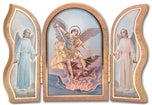 GOLD EMBOSSED ST MICHAEL TRIPTYCH
