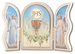 GOLD EMBOSSED WHITE COMMUNION TRIPTYCH