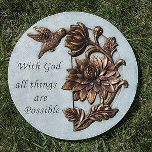 "With God all things are Possible" Garden Stone