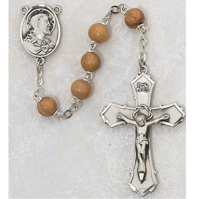 7MM ROUND OLIVE WOOD ROSARY