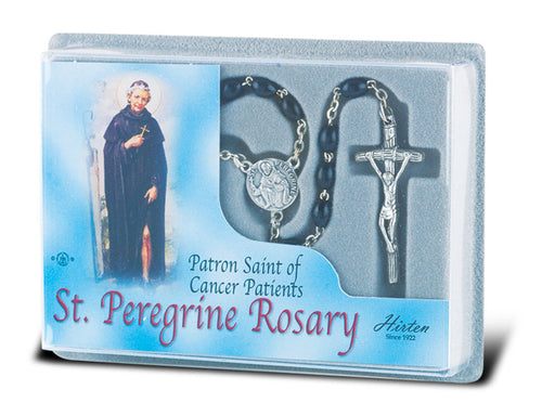 BLACK ST PEREGRINE ROSARY - 132-514BK - Catholic Book & Gift Store