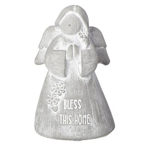 3"H BLESS THIS HOME CEMENT ANGEL