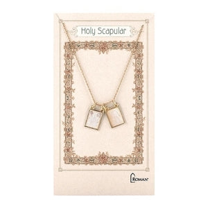 GOLD DOUBLE SCAPULAR NECKLACE 18"L; +2" EXTENDER; CARDED