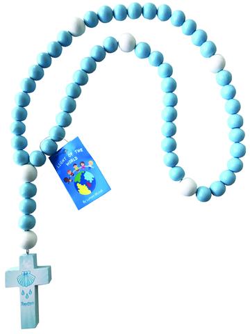 BLUE BAPTISM LARGE BEAD BABY ROSARY