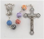 6MM ROUND BEAD/MULTI COLOR FLORAL ROSARY - 1702-6 - Catholic Book & Gift Store