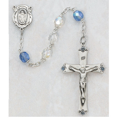 STERLING 7MM CRYSTAL ROSARY - 189L-BLF - Catholic Book & Gift Store 