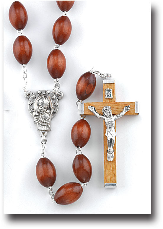 BROWN WOOD FAMILY ROSARY - 191-05 - Catholic Book & Gift Store 