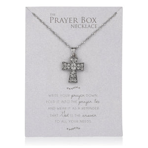 PRAYER BOX NECKLACE/CROSS SHAPED - 21987 - Catholic Book & Gift Store 