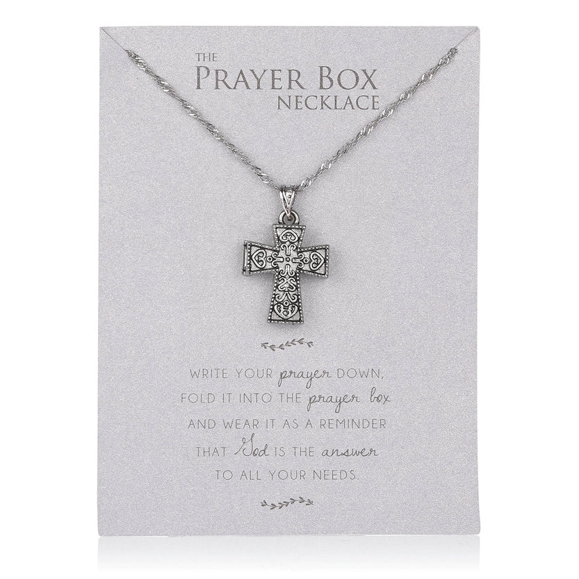 PRAYER BOX NECKLACE/CROSS SHAPED - 21987 - Catholic Book & Gift Store 