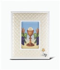 WHITE SYNTHETIC LEATHER FRAME W/CHALICE - 2241-695 - Catholic Book & Gift Store