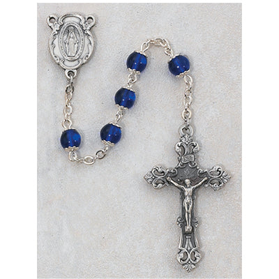 6MM BLUE CAPPED ROSARY - 263SF - Catholic Book & Gift Store 