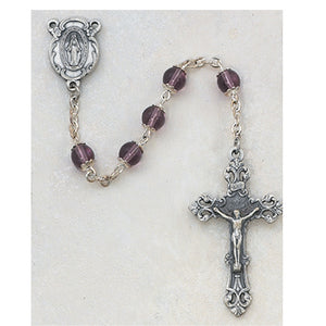 6MM AMETHYST CAPPED ROSARY - 264SF - Catholic Book & Gift Store 