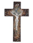 10" BROWN SPECKLED GLASS CRUCIFIX - 26P-10SC5 - Catholic Book & Gift Store 