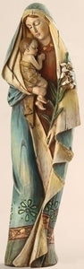 12.5" MADONNA & CHILD FIGURE WITH LILY - 27013 - Catholic Book & Gift Store 
