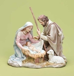 7.75" PASTEL HOLY FAMILY TABLETOP FIGURE - 32376